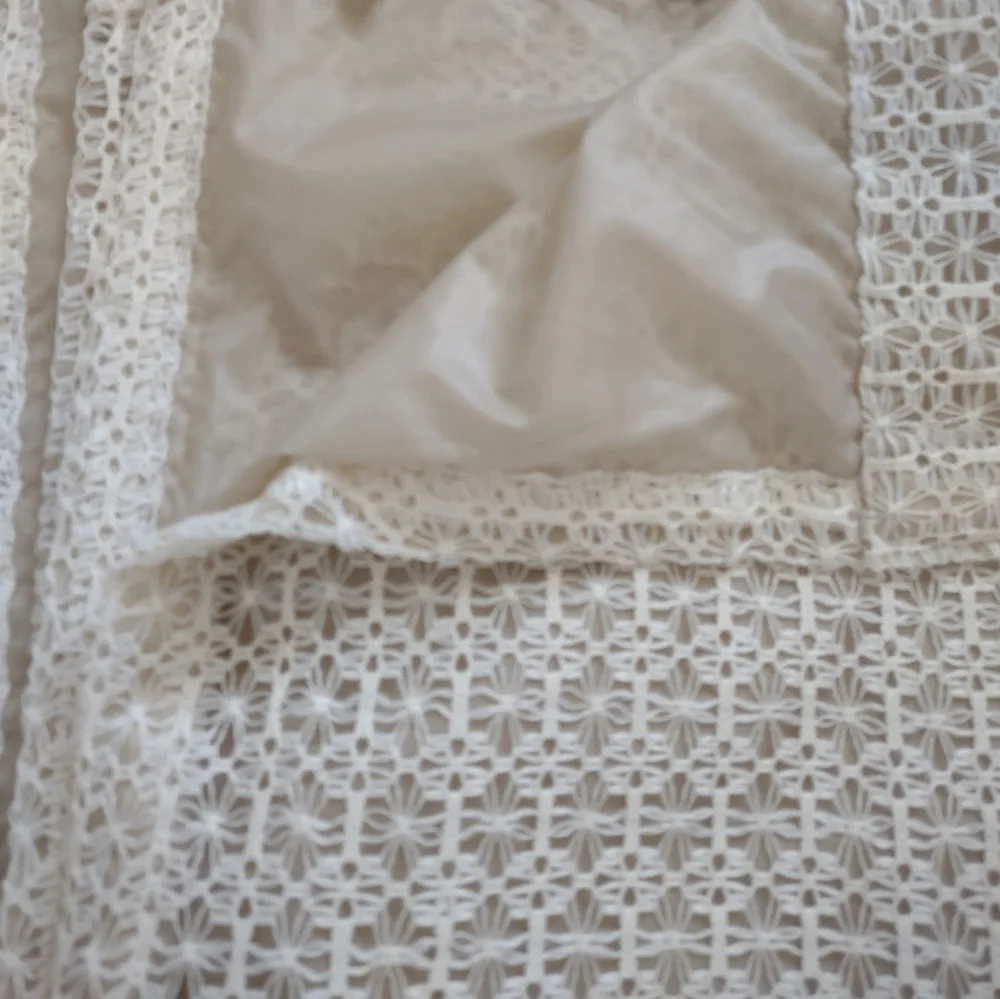 All Crochet eyelet broderie anglais shower curtain With Liner